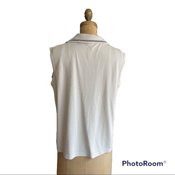Cream sleeveless Polo Shirt - Picture 2 of 7